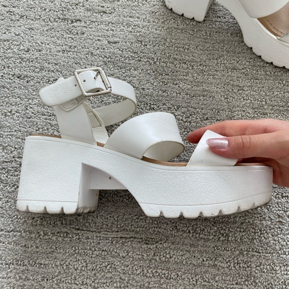 Women’s Soda White Lace Up Strap Heels Platform Summer Casual Preppy Formal Prom - Picture 2 of 5